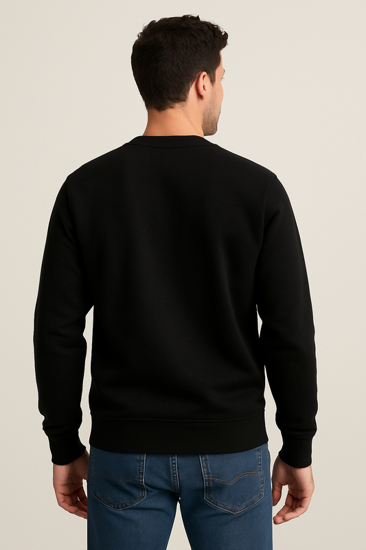 Black Sweatshirt with Bold Dog Front Print | Premium Streetwear