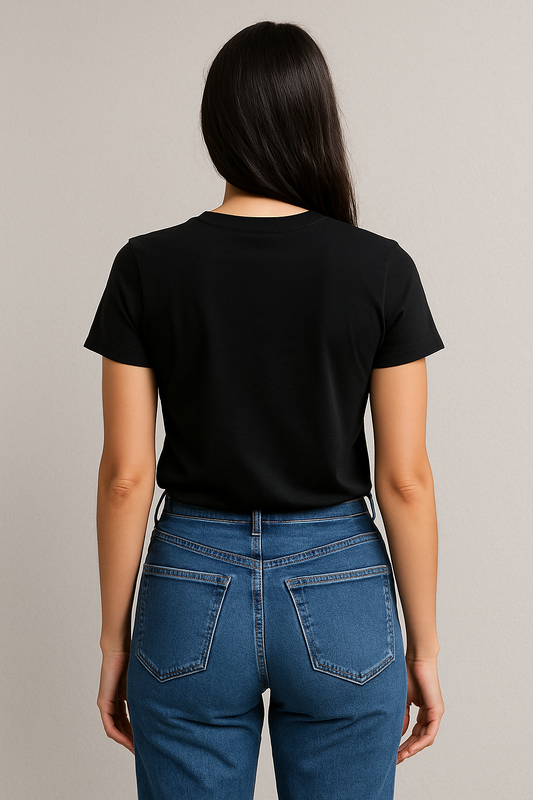 Shakti – Black Regular Fit T-Shirt for Women