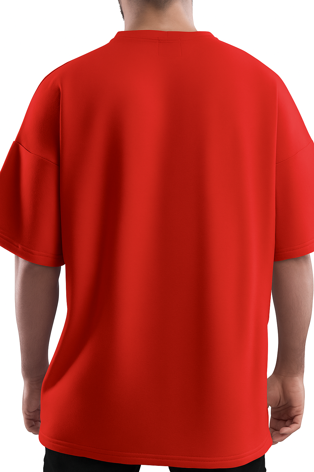 Red Oversized T-Shirt with “MYSELF” Front Print | Unisex Streetwear Graphic Tee