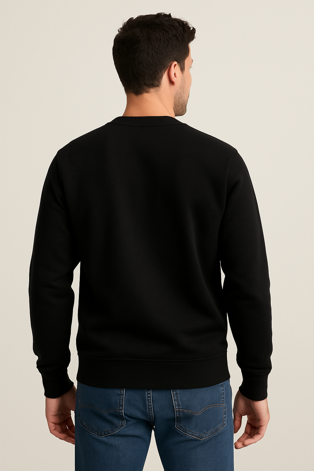 Black Sweatshirt with Bold Dog Front Print | Premium Streetwear