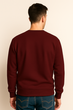 Maroon Sweatshirt with Minimal Center Print | Everyday Streetwear
