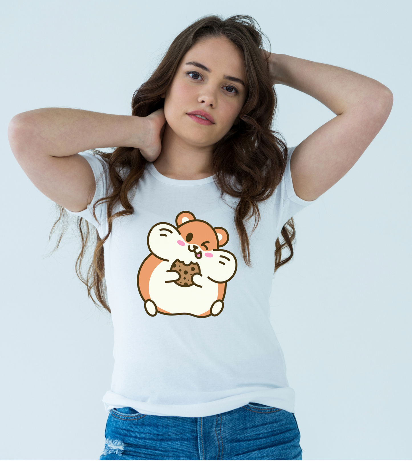 Women’s White Cute Animal Print T-Shirt