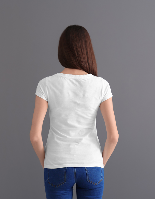 Women’s White Cute Animal Print T-Shirt