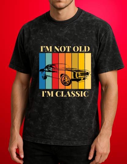 Acid Wash Oversized T-Shirt – Premium Quality | Classic Car Graphic