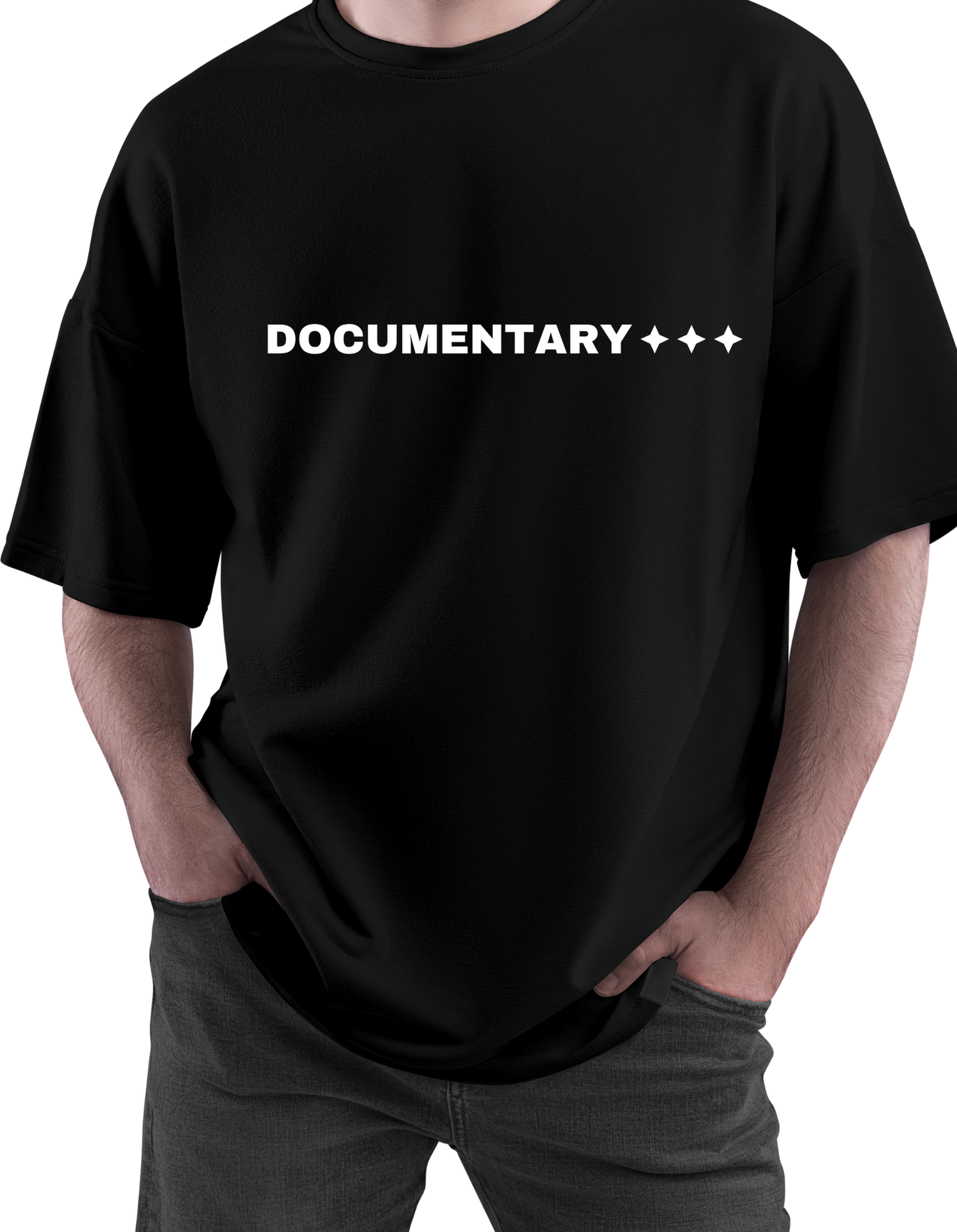 Black Oversized Heavy Back Print T-Shirt | Premium Fabric