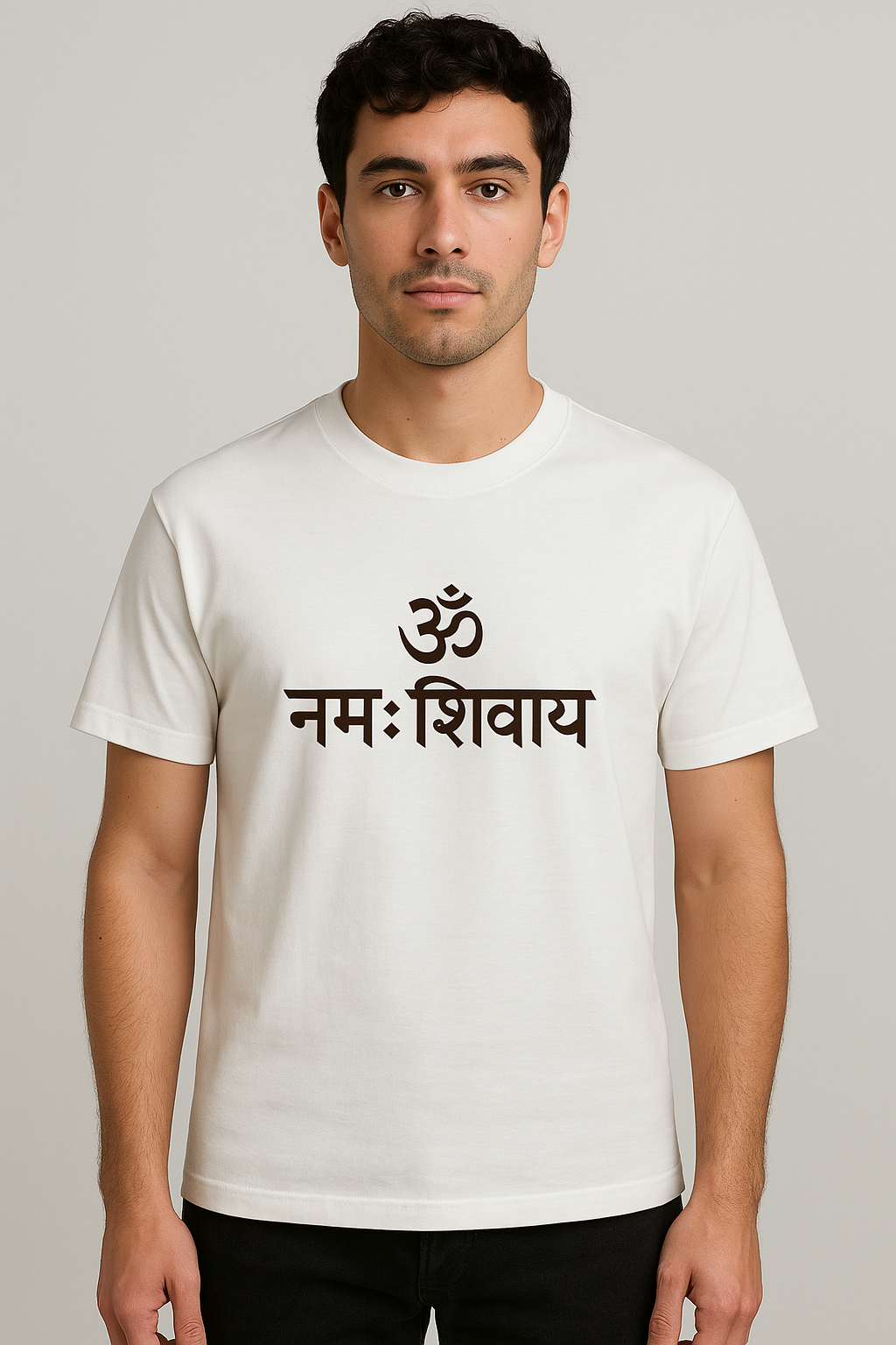 Om Namah Shivaya – White Spiritual T-Shirt | Regular Tee