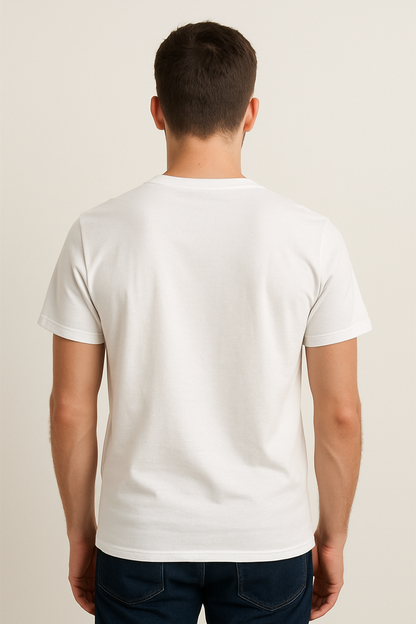 Satya Mev Jayate – White Sanskrit T-Shirt for Men