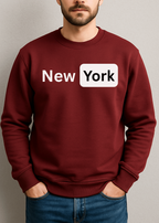 Maroon Sweatshirt with “New York” Front Print | Classic Streetwear