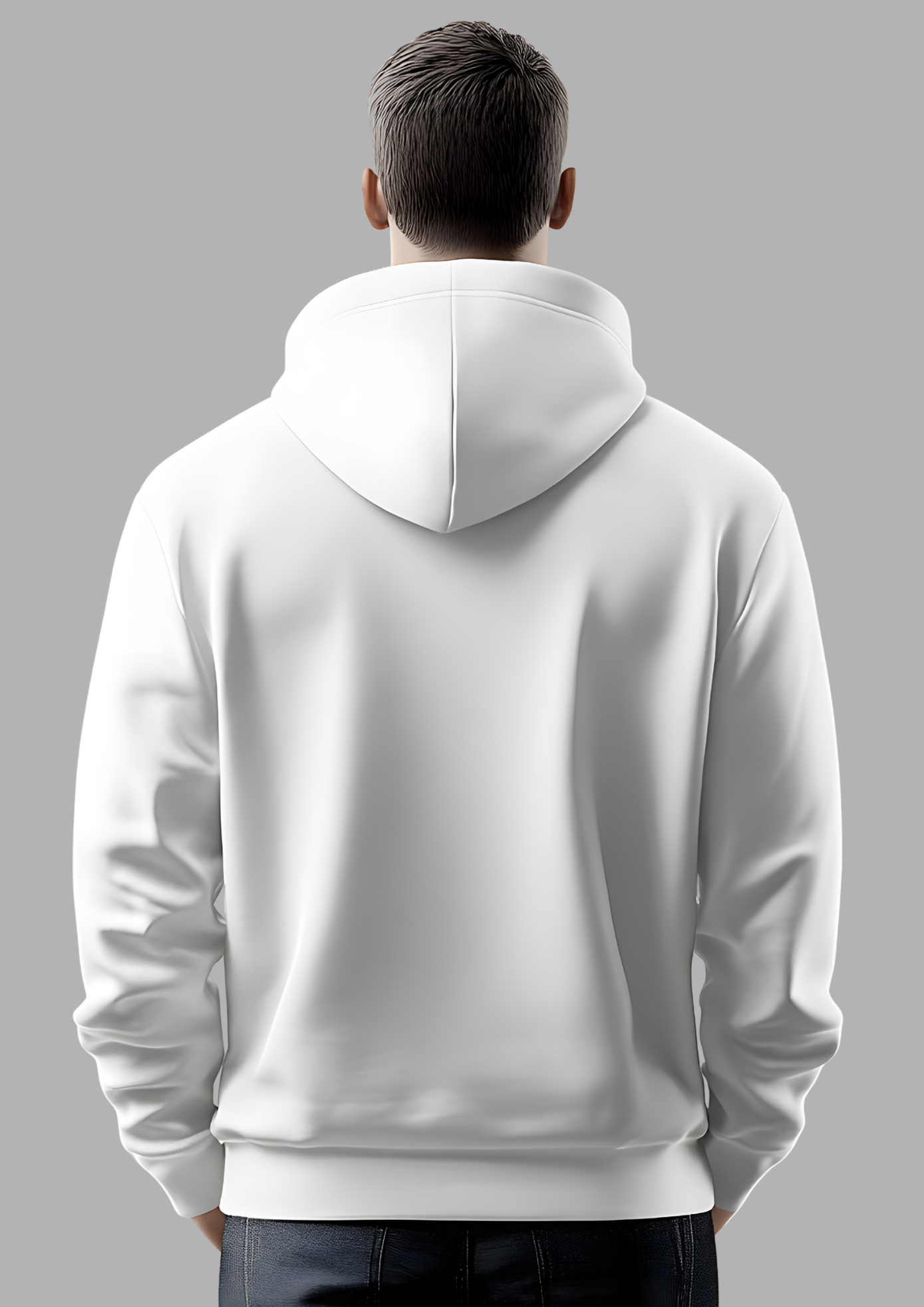 White Hoodie with Black Skeleton Face Print | Premium Fabric